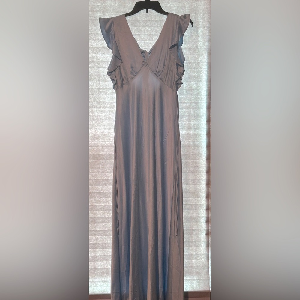 Baby Blue Satin full length beautiful dress